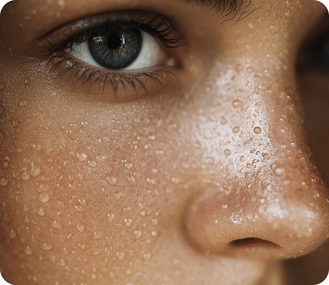 Close-up of skin with water droplets